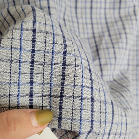 J. Crew Mens Large Blue White Plaid Check Long‎ Sleeve Button Down Shirt Cotton - Picture 4 of 14